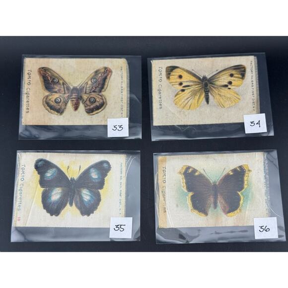 Assorted Antique Tokio Cigarettes Butterfly & Moth Silks - Picture 9 of 9